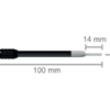 96006 Plazmowa elektroda argonowa nożowa, 14 x Ø4mm, dł. 100mm, trzpień 4mm