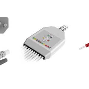 E100/NNS/I Kabel EKG nierozłączny, 10 odprowadzeń, bez rezystora, zatrzask, kompatybilny z Nihon Kohden Cardiofax, Dong Jiang, Biocare, Cardioline, IEC