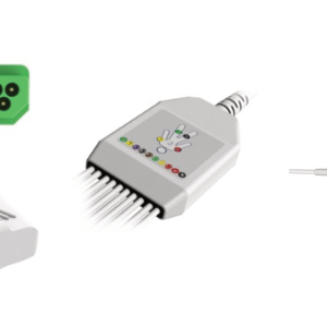 E100/QNG/I Kabel EKG nierozłączny, 10 odprowadzeń, bez rezystora, klamra, kompatybilny z Nihon Kohden, IEC