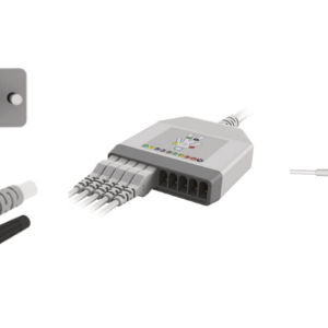 E101/SRG/I Kabel EKG rozłączny, 10 odprowadzeń, z rezystorem 10kΩ, klamra, kompatybilny z Schiller, Esaote i Kontron, IEC