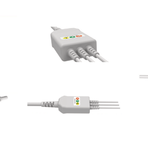 E200-3009/GI Kabel EKG nierozłączny, 3 odprowadzenia, klamra, kompatybilny z Nihon Kohden, IEC