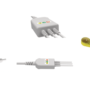 E200-3010/SI Kabel EKG nierozłączny, 3 odprowadzenia, zatrzask, kompatybilny z GE Datex/S&W (Artema), IEC