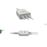 E200-3011/GI Kabel EKG nierozłączny, 3 odprowadzenia, klamra, kompatybilny z Mitar, IEC