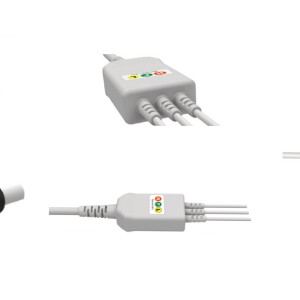 E200-3012/GI Kabel EKG nierozłączny, 3 odprowadzenia, klamra, kompatybilny z Wellch Allyn, IEC