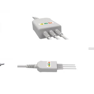 E200-3020/GI Kabel EKG nierozłączny, 3 odprowadzenia, klamra, kompatybilny z Philips HP, IEC