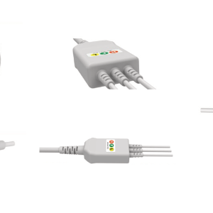 E200-3024/GI Kabel EKG nierozłączny, 3 odprowadzenia, klamra, kompatybilny z Philips HP, IEC