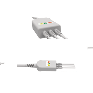 E200-3035/GI Kabel EKG nierozłączny, 3 odprowadzenia, klamra, kompatybilny z Progetti, IEC