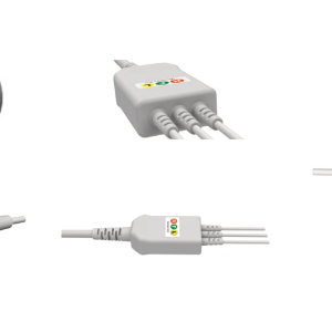 E200-3037/GI Kabel EKG nierozłączny, 3 odprowadzenia, klamra, kompatybilny z Mennen, IEC