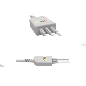 E200-3057/GI Kabel EKG nierozłączny, 3 odprowadzenia, klamra, kompatybilny z Medtronic Physio Control, IEC