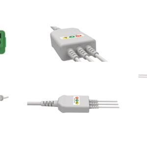 E200-3060/GI Kabel EKG nierozłączny, 3 odprowadzenia, klamra, kompatybilny z GE, IEC