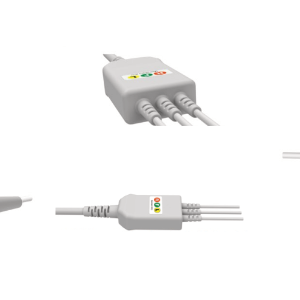 E200-3083/GI Kabel EKG nierozłączny, 3 odprowadzenia, klamra, kompatybilny z Drager Siemens, IEC