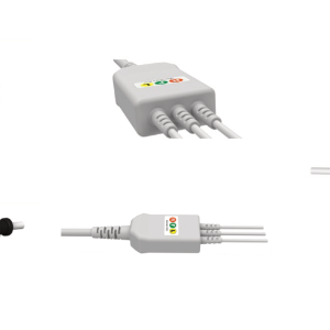 E200-3085/GI Kabel EKG nierozłączny, 3 odprowadzenia, klamra, kompatybilny z Saadat, IEC