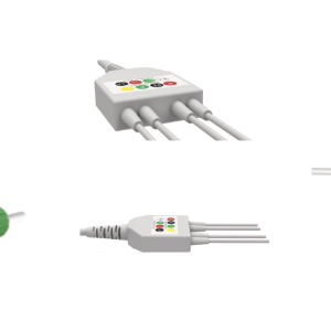 E200-4003/GI Kabel EKG nierozłączny, 4 odprowadzenia, klamra, kompatybilny z Petas, IEC