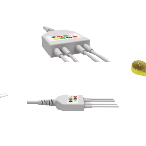 E200-4004/SI Kabel EKG nierozłączny, 4 odprowadzenia, zatrzask, kompatybilny z Petas, IEC