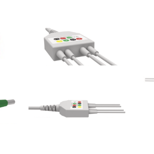 E200-4015/GI Kabel EKG nierozłączny, 4 odprowadzenia, klamra, kompatybilny z Metrax Primedic, IEC