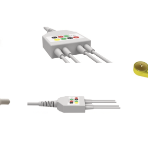 E200-4016/SI Kabel EKG nierozłączny, 4 odprowadzenia, zatrzask, kompatybilny z Metrax Primedic, IEC