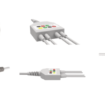 E200-4027/GI Kabel EKG nierozłączny, 3 odprowadzenia, klamra, kompatybilny z Metsis, IEC