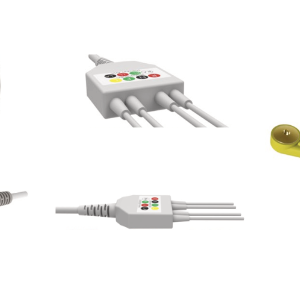 E200-4027/SI Kabel EKG nierozłączny, 3 odprowadzenia, zatrzask, kompatybilny z Metsis, IEC