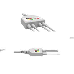 E200-4065/GI Kabel EKG nierozłączny, 4 odprowadzenia, klamra, kompatybilny z Metrax Primedic, IEC