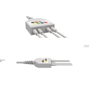 E200-4081/GI Kabel EKG nierozłączny, 4 odprowadzenia, klamra, kompatybilny z Schiller, IEC