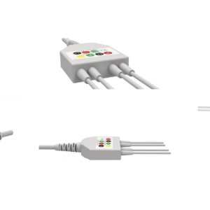 E200-4097/GI Kabel EKG nierozłączny, 4 odprowadzenia, klamra, kompatybilny z Progetti, IEC