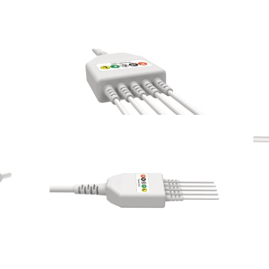 E200-5008/GI Kabel EKG nierozłączny, 5 odprowadzeń, klamra, kompatybilny z Nihon Kohden, IEC