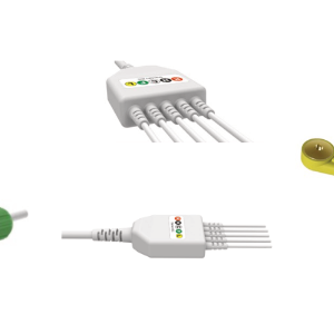 E200-5011/SI Kabel EKG nierozłączny, 5 odprowadzeń, zatrzask, kompatybilny z Mitar, IEC