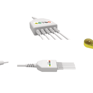 E200-5029/SI Kabel EKG nierozłączny, 5 odprowadzeń, zatrzask, kompatybilny z MEK, IEC