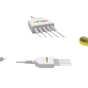 E200-5031/SI Kabel EKG nierozłączny, 5 odprowadzeń, zatrzask, kompatybilny z Comen, IEC