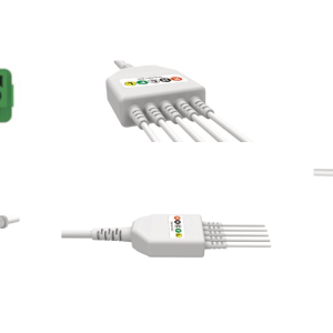 E200-5060/GI Kabel EKG nierozłączny, 5 odprowadzeń, klamra, kompatybilny z GE, IEC