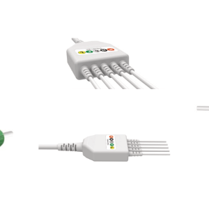 E200-5070/GI Kabel EKG nierozłączny, 5 odprowadzeń, klamra, kompatybilny z Spengler, IEC