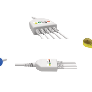 E200-5071/SI Kabel EKG nierozłączny, 5 odprowadzeń, zatrzask, kompatybilny z Metsis, IEC