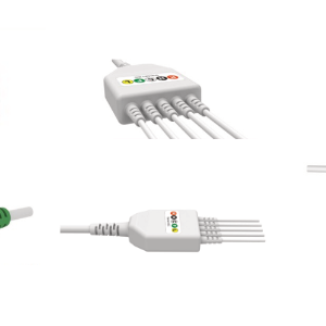 E200-5079/GI Kabel EKG nierozłączny, 5 odprowadzeń, klamra, kompatybilny z MEK, IEC