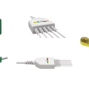 E200-5089/SI Kabel EKG nierozłączny, 5 odprowadzeń, zatrzask, kompatybilny z MEK, IEC