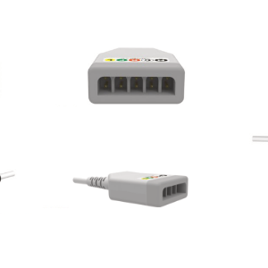 E202-5004/GI Kabel EKG rozłączny, 5 odprowadzeń, klamra, kompatybilny z Petas, IEC