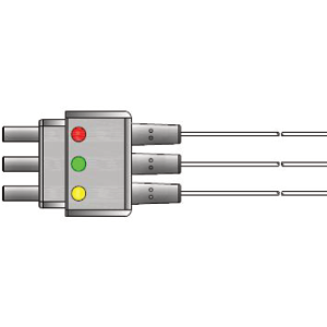 PL-3LW-G 3 odprowadzenia EKG, dla dorosłych/dzieci, klamra, kompatybilne z PHILIPS, IEC