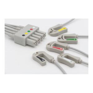 SM-5/3LW-S 3 odprowadzenia EKG, dla dorosłych/dzieci, zatrzask, kompatybilne z Siemens, Drager, IEC